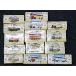 Fourteen Corgi Classics Buses,