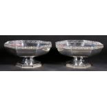 Pair of silver octagonal pedestal comports, Sheffield 1917, 919g gross, 9cm.