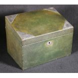 Times Book Club silver mounted green leather stationery box, hallmarked,