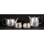 Walker & Hall silver four-piece tea service, Sheffield 1959, 2333g gross.