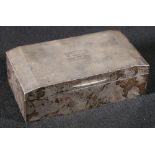 Silver engine turned cigarette box, Birmingham marks,