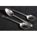 Three matching Scottish provincial silver teaspoons, hallmarked IK F,