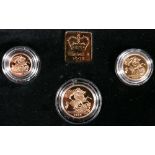 Royal Mint United Kingdom Elizabeth II gold proof sovereign three-coin set 1992 PGS17,