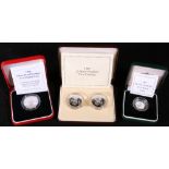 Royal Mint United Kingdom Elizabeth II £2 silver Piedfort two-coin set 1989 proof,