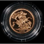 Royal Mint United Kingdom Elizabeth II gold sovereign 1979 proof S4204, 50000 issued,