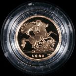 Royal Mint United Kingdom Elizabeth II gold half sovereign 1983 proof S4205, 19710 issued,