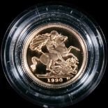 Royal Mint United Kingdom Elizabeth II gold half sovereign 1990 proof S4276, 4231 issued,