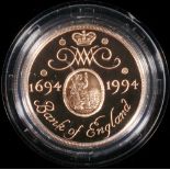 Royal Mint United Kingdom Elizabeth II gold double sovereign or two pounds 1994 proof S4314,