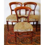 Set of three Victorian mahogany dining chairs.