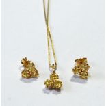 Suite of 18ct gold yellow gem-set jewellery,