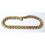 Gold necklet of filed curb pattern, '750'. Condition Report 13.
