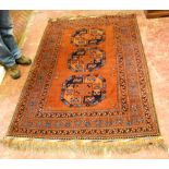 Afghan rug, 188cm x 127cm.