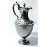 EP hot water jug of baluster shape, engraved, c. 1880.