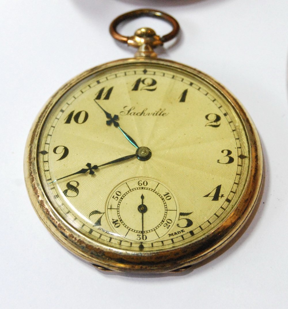 Two Waltham rolled gold pocket watches, two others and a similar guard with locket seal. - Image 5 of 5