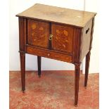 19th century Dutch floral marquetry pot cupboard.