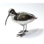 Silver table model of a woodcock by Barnards, 1965, 9½oz.