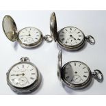 Lever pocket watch by Reid, Dumbarton, in silver hunter case, 1868, another, similar, by Hill & Co.