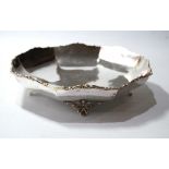 Silver octagonal fruit bowl with scroll border and feet, 1931, 10½oz.