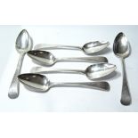 Set of six silver tablespoons, initialled, by R. Gray & Sons, Edinburgh 1810, 14oz.