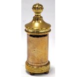 Letterbox shaped brass money box, 13.5cm high.