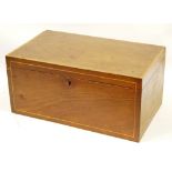 Mahogany work box fitted with a tray, 31cm long.