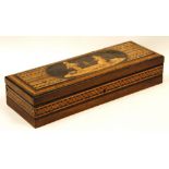 Sorrento ware marquetry glove box, 30cm long.