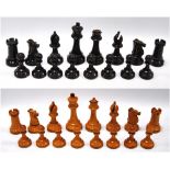 Staunton style chess set, the King 9cm high.