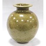 Studio pottery crackle glazed vase, 23cm high.