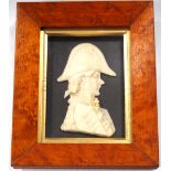 19th century framed wax portrait of a General, 16cm x 13.5cm, including frame.