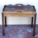 20th century mahogany butler's tray and stand, 70cm long.