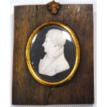 George III watercolour miniature of Edward Impey, oval, 7.5cm x 6cm.