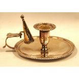 Victorian Sheffield plate chamberstick, 16cm high.