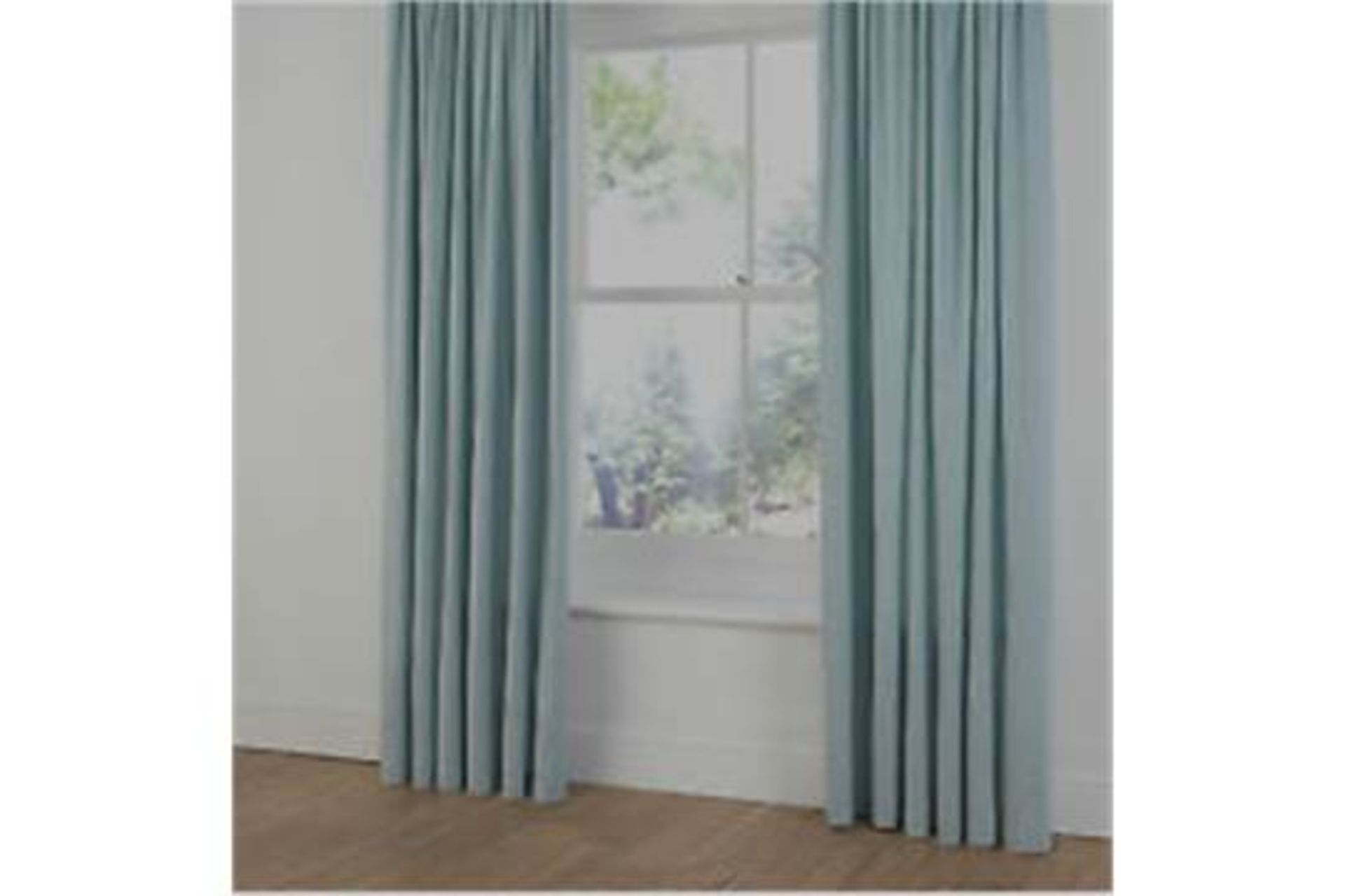 HAMILTON MCBRIDE UNLINED PLAIN CANVAS CURTAINS – BLUE – 114 X 228 CMS (DELIVERY BAND A)