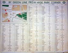 1947 London Transport POSTER 'By Green Line from Hyde Park Corner'. A pair poster (2 x double royal)