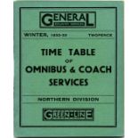 (London) General Country Services TIMETABLE OF OMNIBUS & COACH SERVICES, Northern Division for