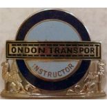 London Transport Central Buses (driving) Instructor's CAP BADGE, 1960s issue, chrome-plated with