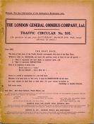 1926 London General Omnibus Company TRAFFIC CIRCULAR No 595, effective 27 March 1926. One of the