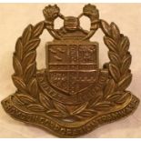 Croydon Corporation Tramways driver's/conductor's CAP BADGE as worn from 1906-1933. Made of brass,