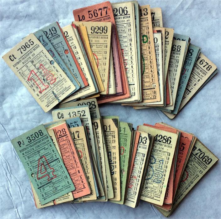 Collection of London Transport 1940s geographical PUNCH TICKETS for routes 99 to 116/117. Tickets - Image 4 of 4