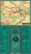 c1930 London Underground linen-card POCKET MAP from the 'Stingemore' series. From the larger