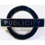 London Transport Publicity Department CAP BADGE as issued to bus stop timetable etc posting staff.