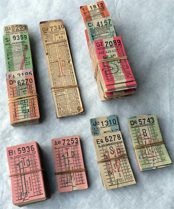 Bundles of London Transport Trams & Trolleybuses PUNCH TICKETS from the 1940s/50s with full and - Image 2 of 4