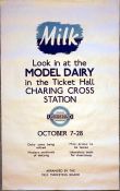 Original 1935 London Transport double-royal poster 'Model Dairy in the Ticket Hall, Charing Cross