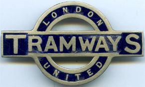 London United Tramways Driver's & Conductor's CAP BADGE dating from 1924-1933. Based on the