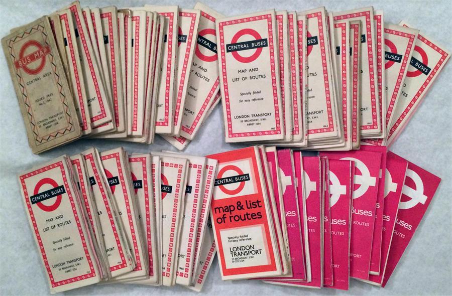 Large quantity of London Transport Central Area Bus POCKET MAPS dated from 1947 to 1976. Condition - Image 3 of 4