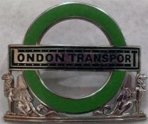London Transport Country Buses & Green Line Coaches Inspector's CAP BADGE with green enamelled