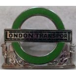 London Transport Country Buses & Green Line Coaches Inspector's CAP BADGE with green enamelled