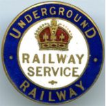 WW1 ''Railway Service'' LAPEL BADGE ''Underground Railway'' issued to workers on the Underground