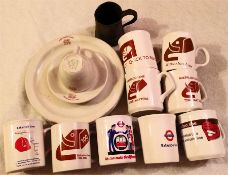 London Transport/London Underground CROCKERY comprising 3 DINNER PLATES and a CUP & SAUCER marked '