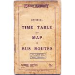 1928 East Surrey Traction Co Ltd "OFFICIAL TIMETABLE AND MAP OF BUS ROUTES - Winter Service, (